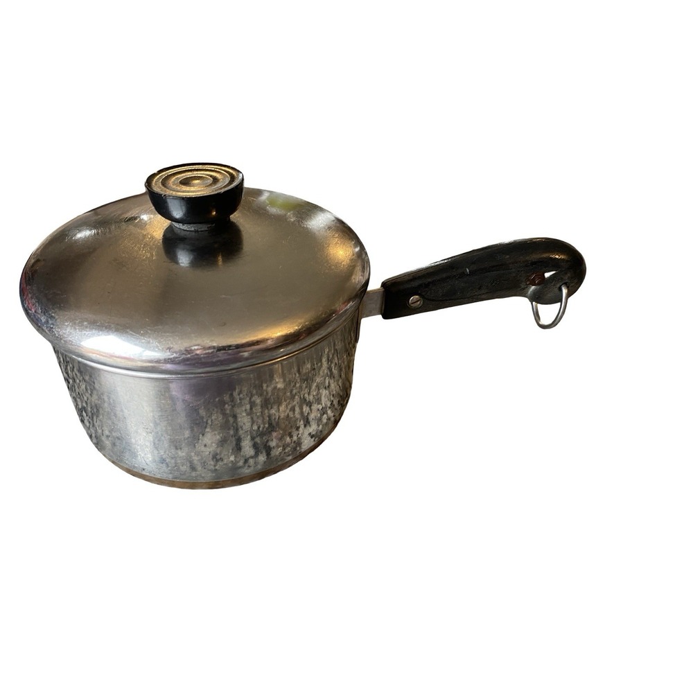Vintage 1801 Revere Ware‎ 2 Qt Sauce Pan Pot Copper Clad Bottom w/ Lid 2363973